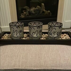 ✨5 for $20✨ Live Love Laugh Candle Holder Set - Black and White